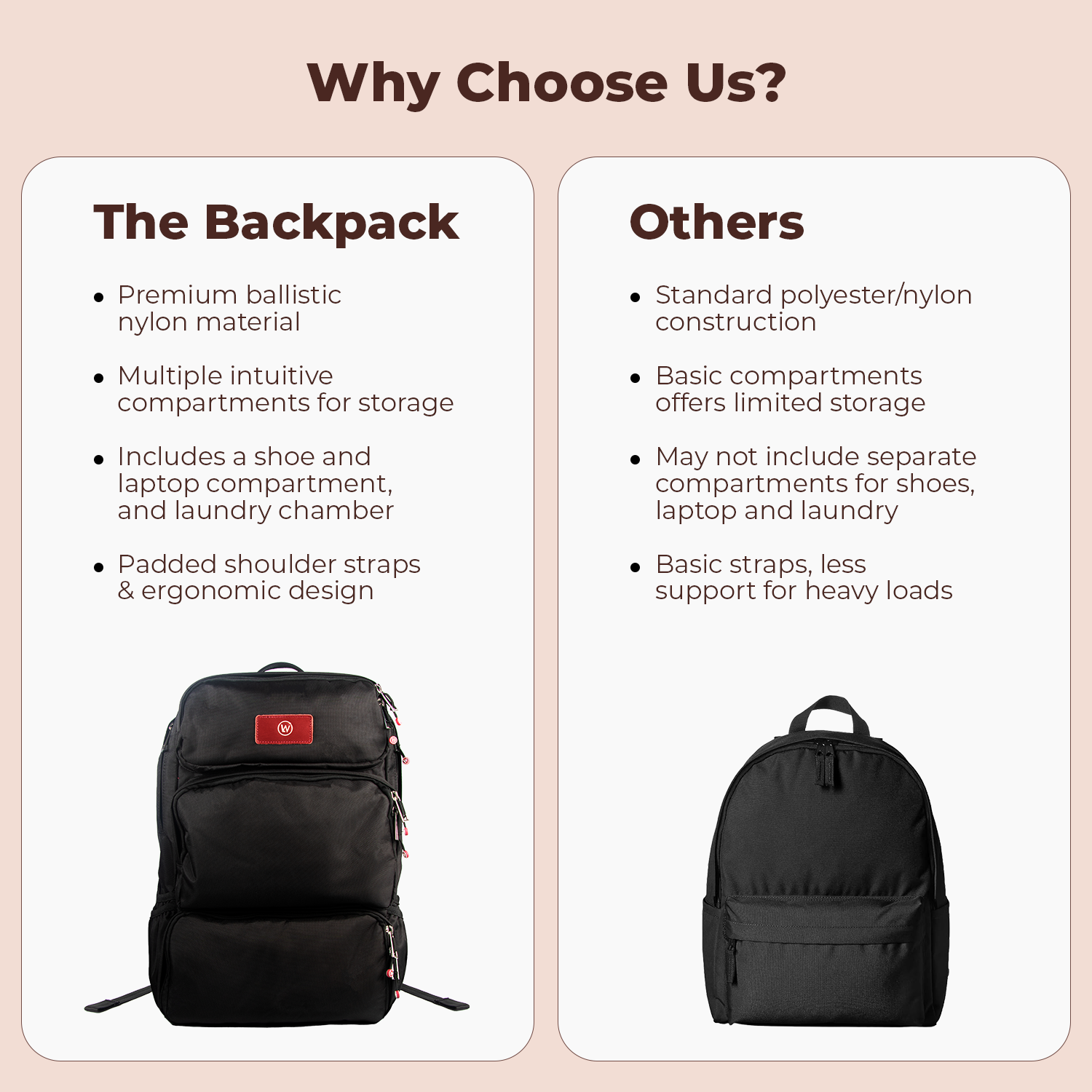 backpack without laptop compartment THE BACKPACK