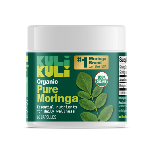 Organic Pure Moringa Powder Capsules (60-Count)