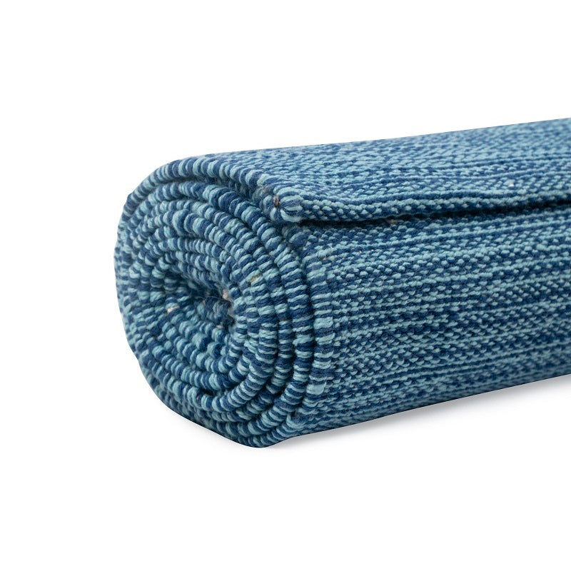 blue natural yoga mat
